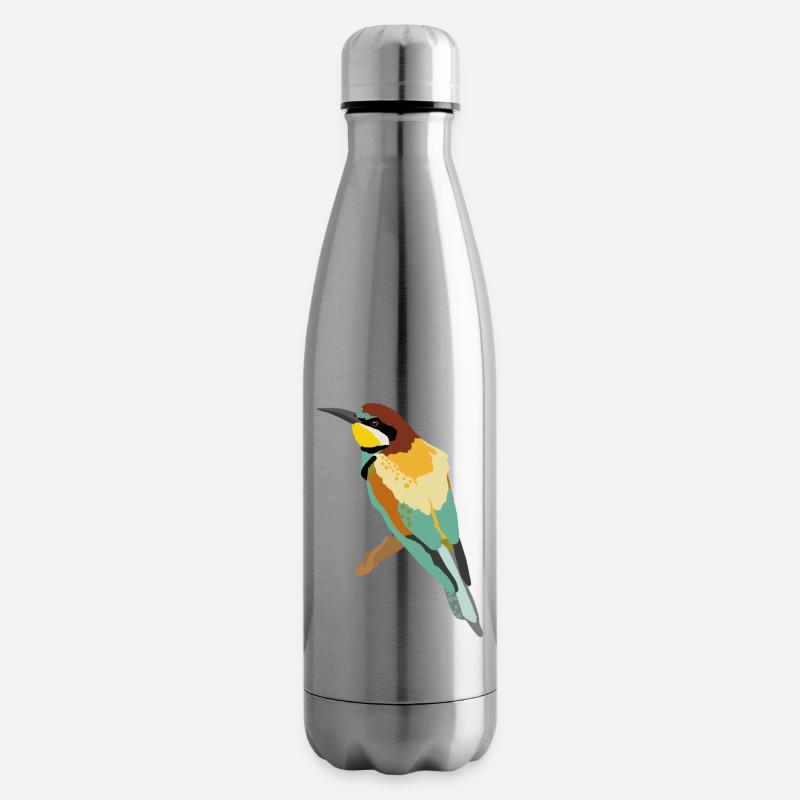 Bee-eater illustration - Insulated Water Bottle - silver