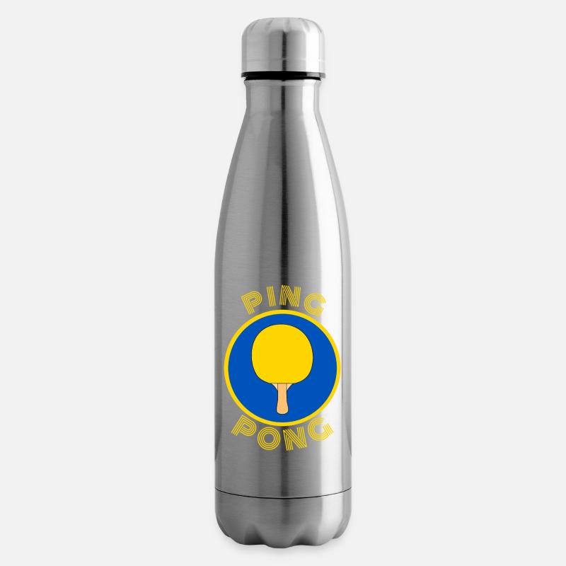 Ping Pong bleu et Jaune - Bouteille isotherme - argent clair
