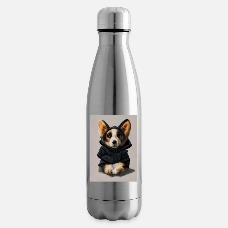 Süßer Corgi im Kapuzenpullover - Isolierflasche - Lightsilver