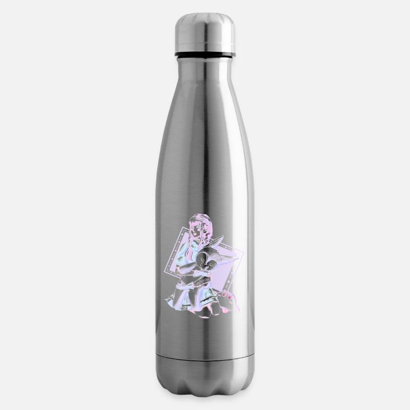 Mädchen mit Bär für Babys - Isolierflasche - Lightsilver