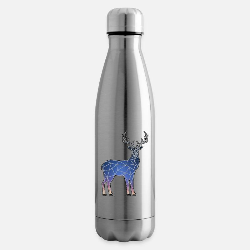Hirsche und Nachthimmel - Isolierflasche - Lightsilver