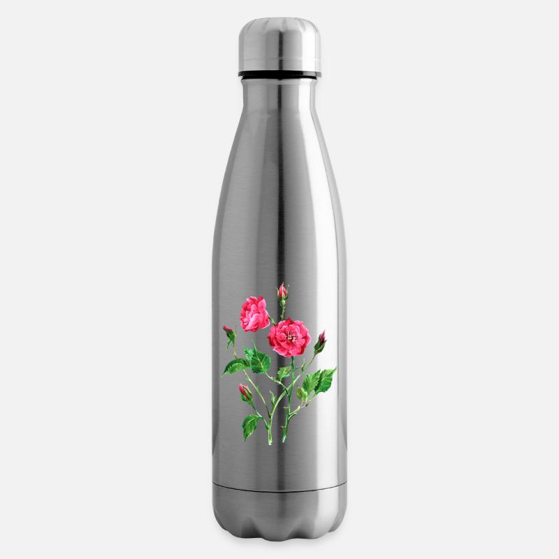 Blumen - Isolierflasche - Lightsilver