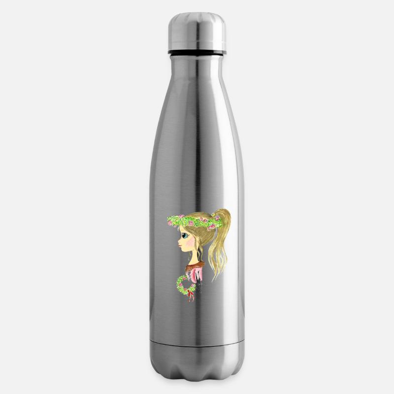 Blumenmädchen_2 - Isolierflasche - Lightsilver