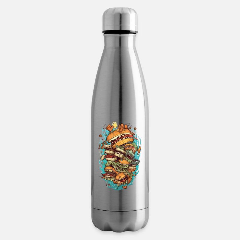 Burger Monster Design - Isolierflasche - Lightsilver