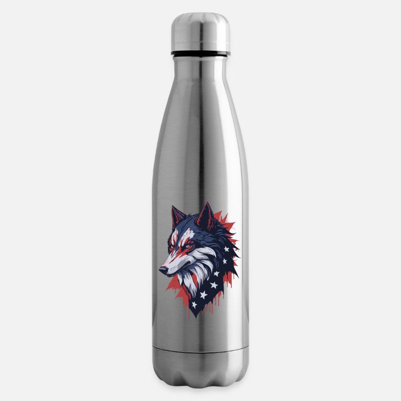 Loup - Bouteille isotherme - argent clair