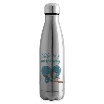 Little boy on the way with Stork 2 - Insulated Water Bottle - silver - Right