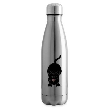 black cat - Insulated Water Bottle - silver - Right