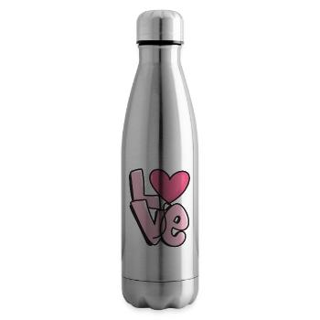 LOVE: Ein Design für die Liebe - Isolierflasche - Lightsilver - Rechts