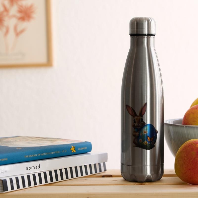 Little Easter Bunny with Blue Easter Egg Insulated Water Bottle