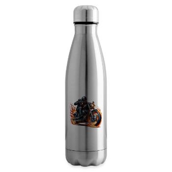 Burn out instead of burn fat motorcycle biker - Insulated Water Bottle - silver - Right