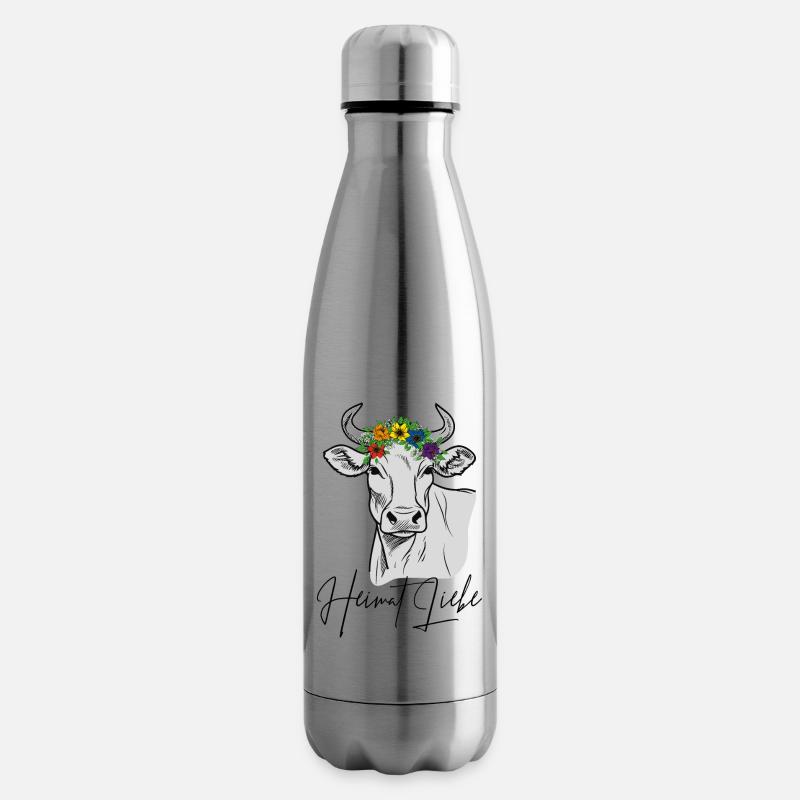 Kuh Heimat Liebe - Isolierflasche - Lightsilver