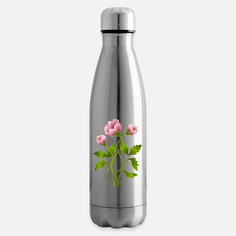 Blumen - Isolierflasche - Lightsilver