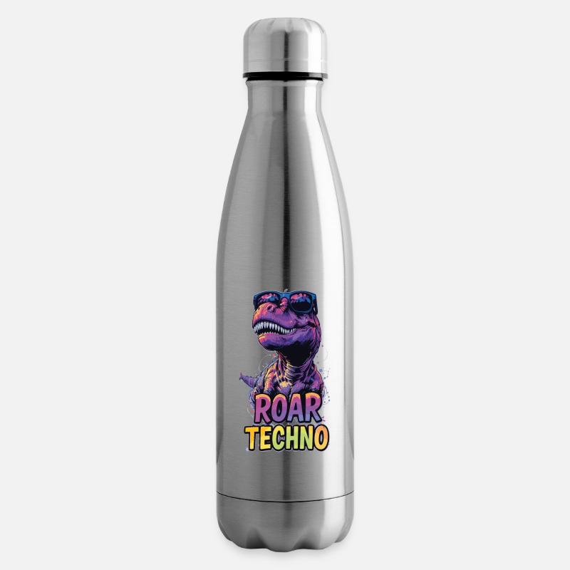 T-Rex - Roar TECHNO - Insulated Water Bottle - silver