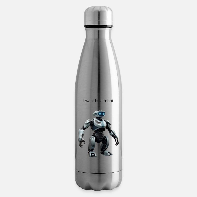 robot - Bouteille isotherme - argent clair