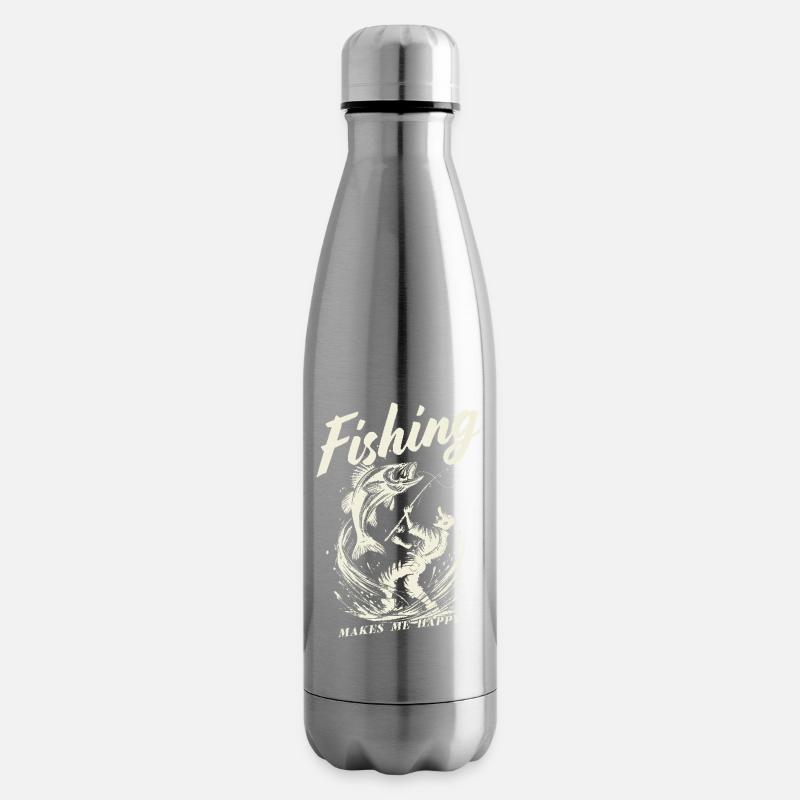 La pêche me rend heureuse - Bouteille isotherme - argent clair