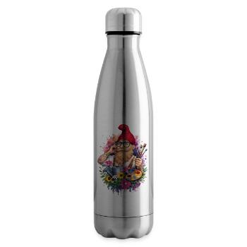 Künstlerischer Gartenzwerg mit Pinsel und Palette - Isolierflasche - Lightsilver - Rechts