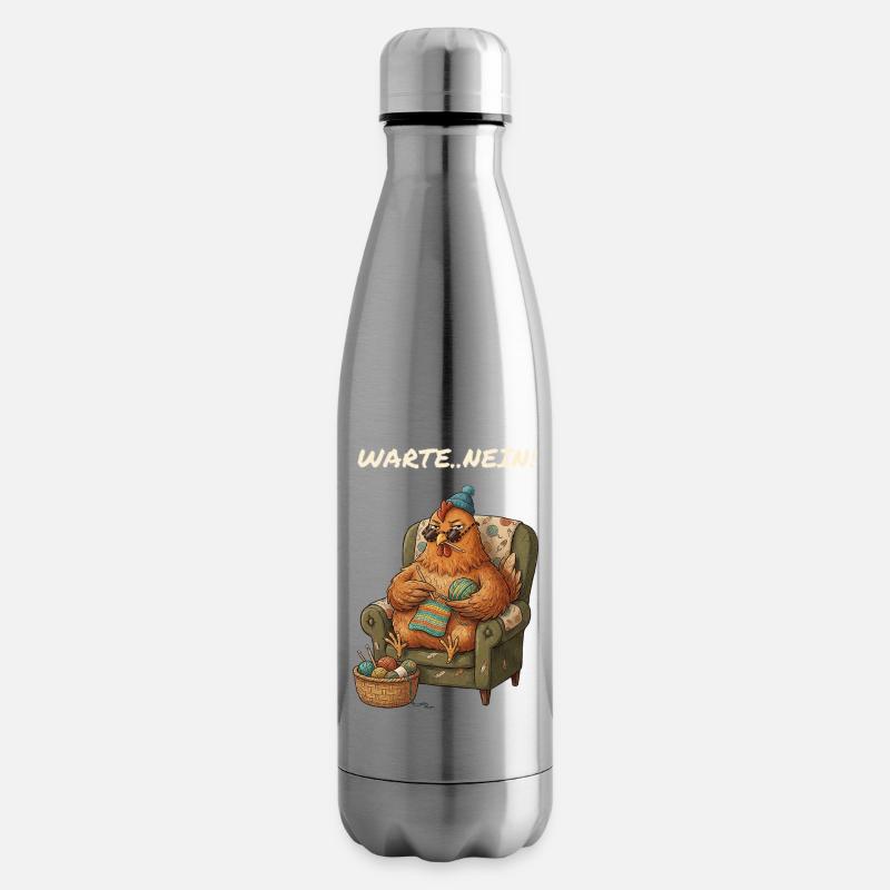 Lustiger Spruch Hühner Mama - Isolierflasche - Lightsilver