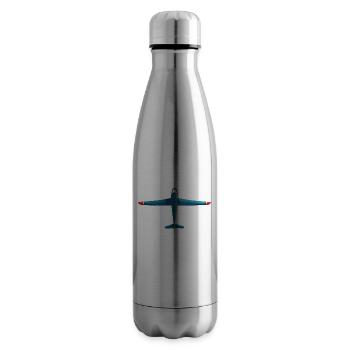 BleuPointe rouge - Bouteille isotherme - argent clair - Droite