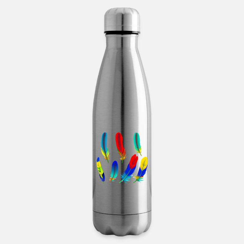 Papagei Federn - Isolierflasche - Lightsilver