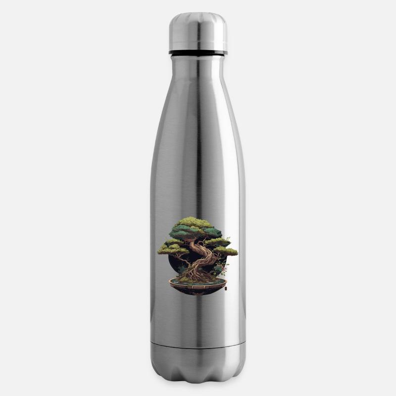 Geschnitzter Bonsai-Baum - Isolierflasche - Lightsilver