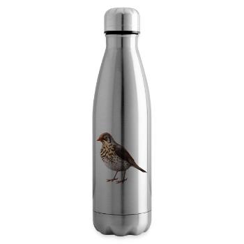 Grive oiseau - Bouteille isotherme - argent clair - Droite