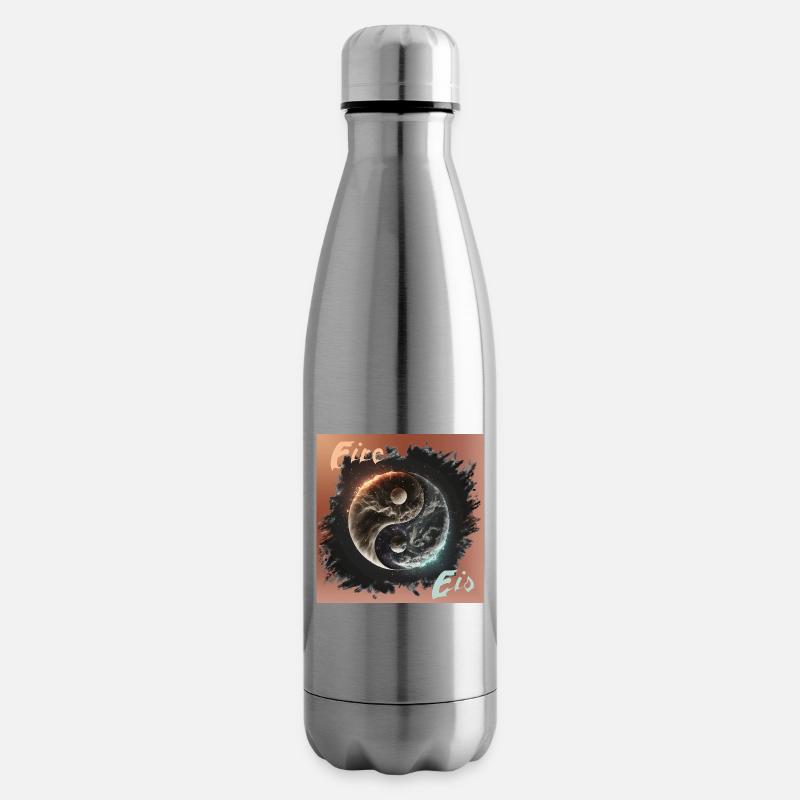 Feu et glace Yin Yang – L’équilibre des éléments - Bouteille isotherme - argent clair