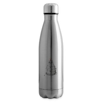 Grumpy christmas cat - Insulated Water Bottle - silver - Right