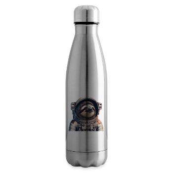 Nachdenkliches Faultier Astronaut - Isolierflasche - Lightsilver - Rechts