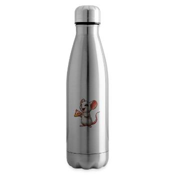Laborratte Liebt Pizza Humorvoll - Isolierflasche - Lightsilver - Rechts