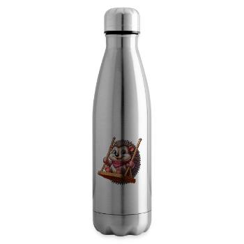 Süßer Igel schaukeln Spielplatz Cartoon - Isolierflasche - Lightsilver - Rechts