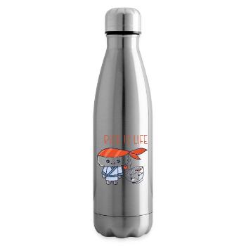 Kawaii Japanisches Essen Salmon Lachs Sushi Rolle - Isolierflasche - Lightsilver - Rechts