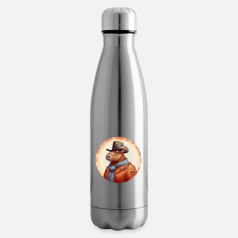 Capybara Cowboy - Isolierflasche - Lightsilver