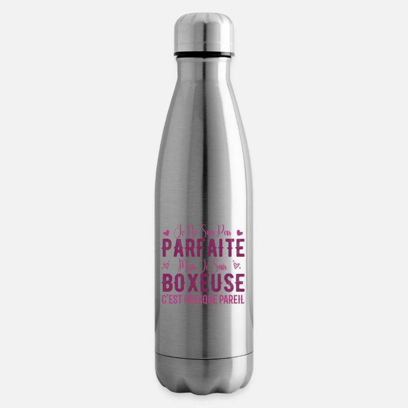 Pas Parfaite Mais Je Suis Boxeuse - Cadeau Boxeuse - Bouteille isotherme - argent clair