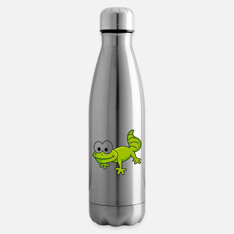 Gecko Comic Animal - Bouteille isotherme - argent clair