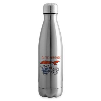 Kawaii Japanese Food Salmon Salmon Sushi Roll - Insulated Water Bottle - silver - Right