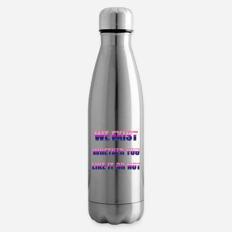 Nous existons - Genderfluid Flag - Bouteille isotherme - argent clair