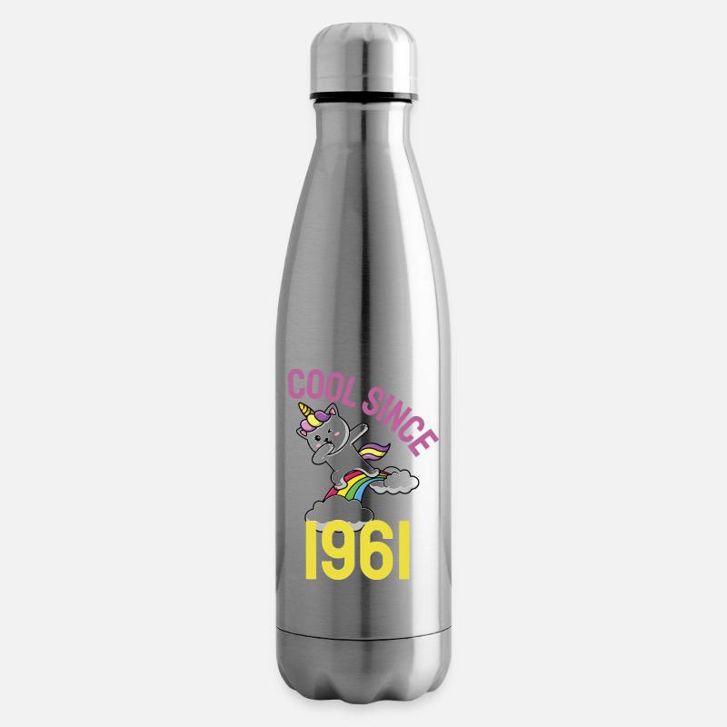 Cool seit 1961 Dabbing Katze 62. Geburtstag - Isolierflasche - Lightsilver