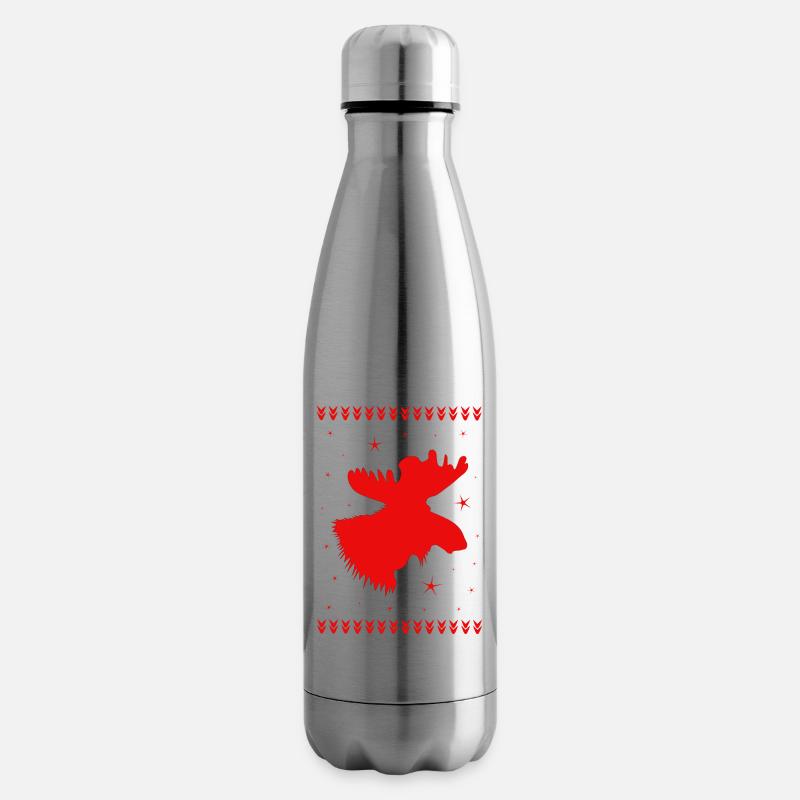 Elch Weihnachten Rentier Hirsch - Isolierflasche - Lightsilver
