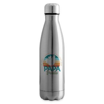 papa poule cadeau fête des pères - Bouteille isotherme - argent clair - Droite
