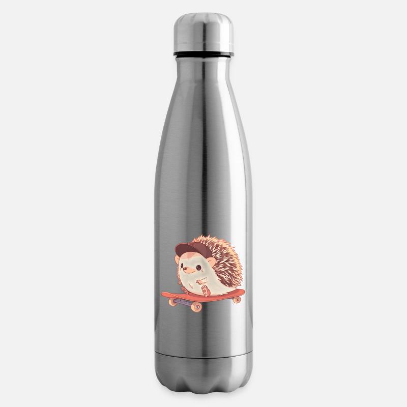 Süßer Igel skatet - Isolierflasche - Lightsilver
