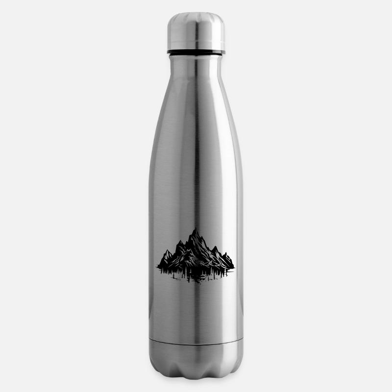 Berge Natur Silhouette - Isolierflasche - Lightsilver