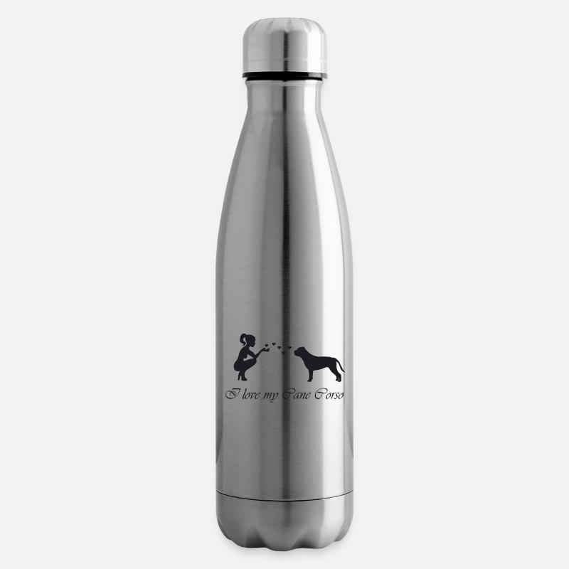 Cane Corso mit Frau - Isolierflasche - Lightsilver
