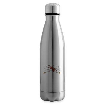 I Love To Get Glazed Eyes And Get Tired Knitting - Insulated Water Bottle - silver - Right