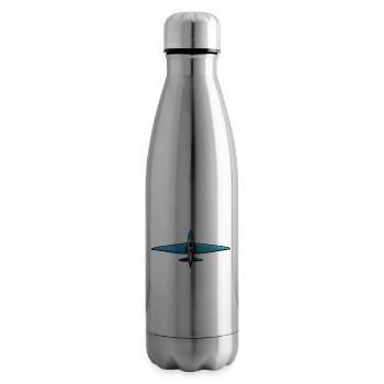 BleuPlaneur jaune - Bouteille isotherme - argent clair - Droite