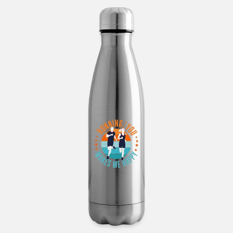 Courir avec vous - Bouteille isotherme - argent clair