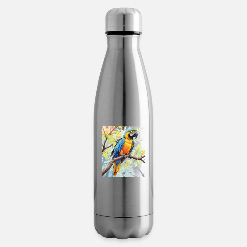 Perroquet dans la nature - Bouteille isotherme - argent clair