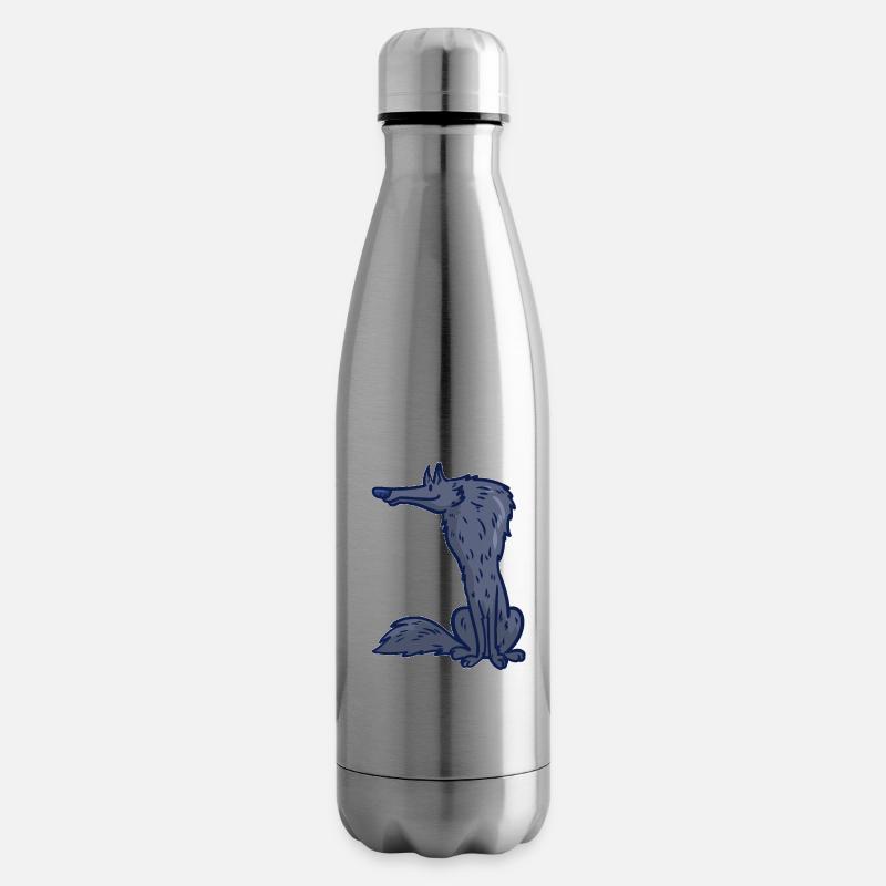 Wolf Cartoon Comic Rudel Beute Geschenk Idee Wild - Isolierflasche - Lightsilver