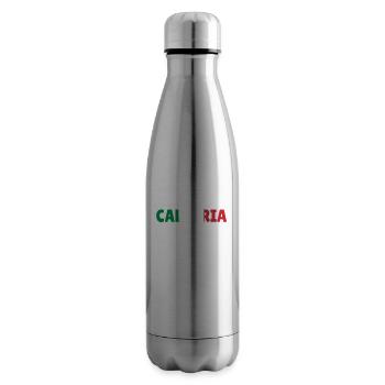 Calabria Italy flag holiday gift - Insulated Water Bottle - silver - Right