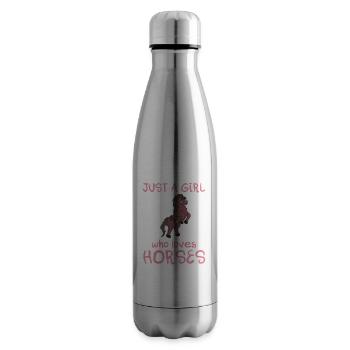 Just A Girl Who Loves Horses Pferd Pony - Isolierflasche - Lightsilver - Rechts