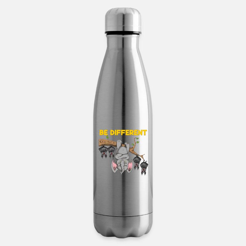 Be Different Design lustiges Fledermäuse Elefant - Isolierflasche - Lightsilver
